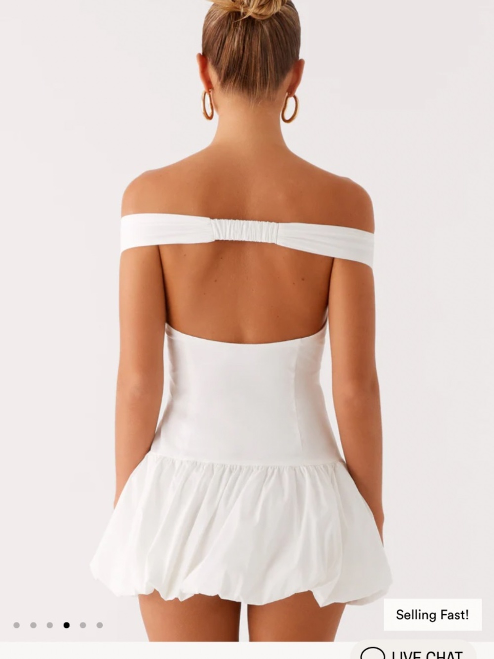Peppermayo endless romance white off-shoulder mini dress NWT - Picture 3 of 3